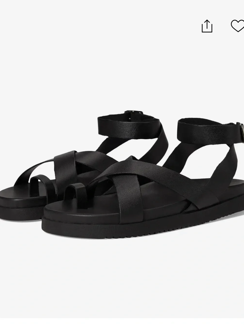 Women’s Black Strappy Ankle-Sandal - Picture 1 of 4
